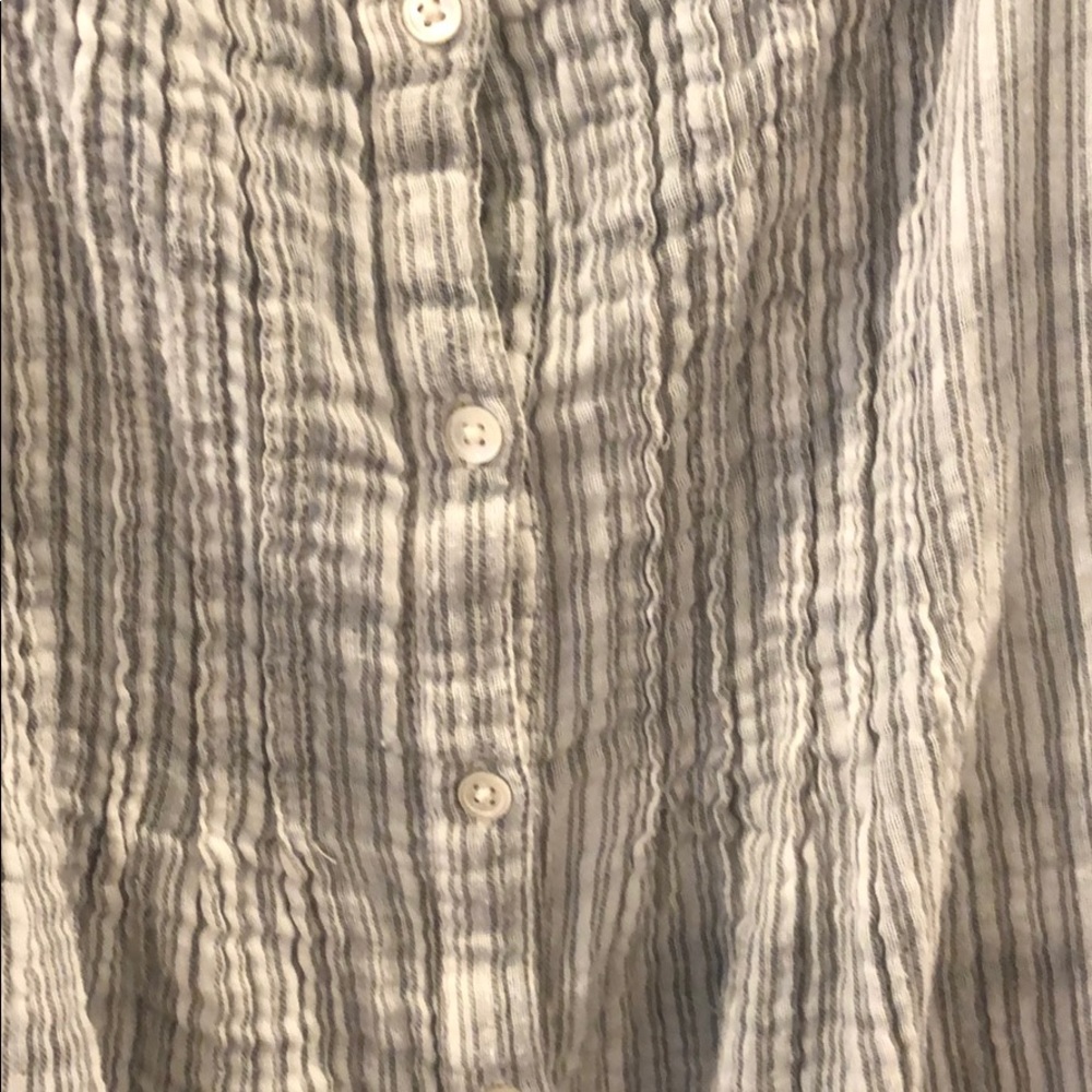 Grey and white stripe button down dress - Picture 3 of 5